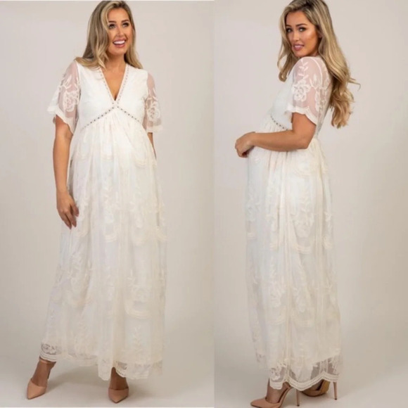 Pinkblush Dresses & Skirts - New* Pinkblush Ivory Lace Overlay Maternity Dress‎